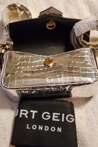 Kurt Geiger Two-Tone Croc Embossed Leather Satchel - Picture 3 of 8